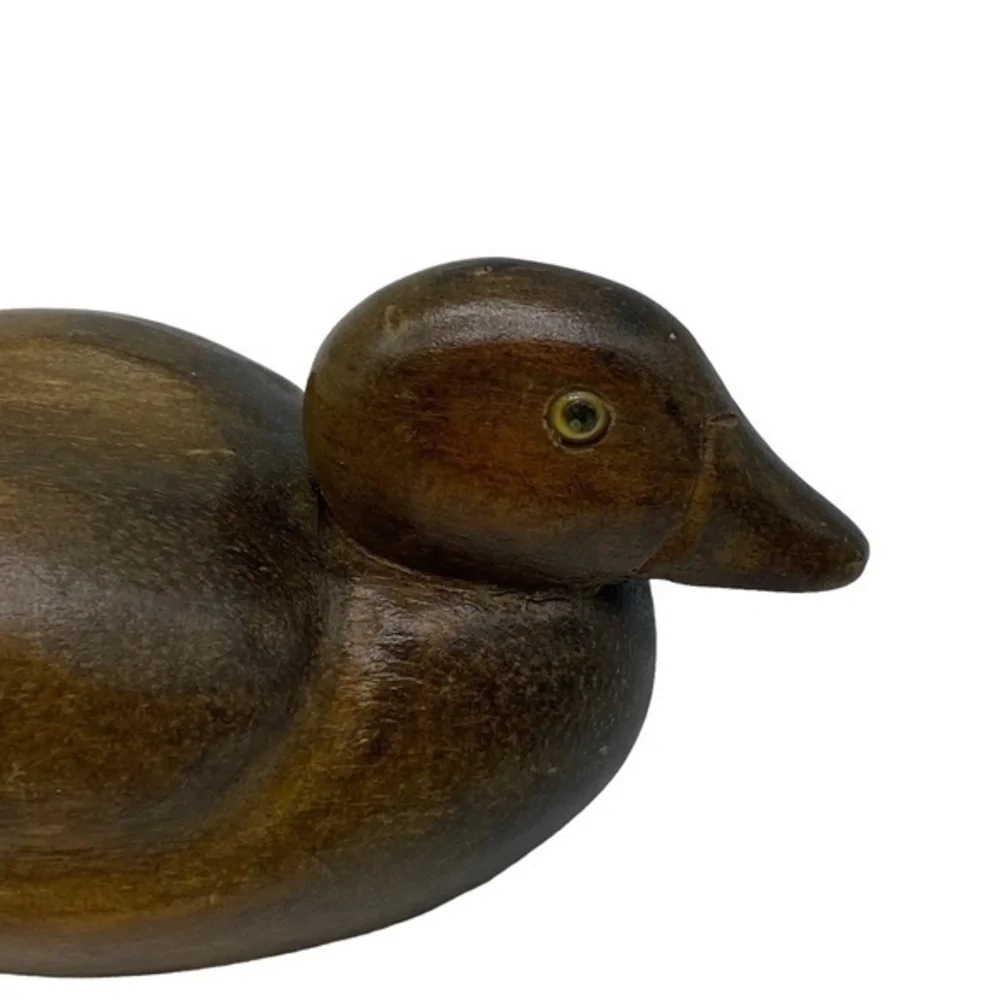 Vintage Wood Duck Decoy Hand Craved with Glass Eyes